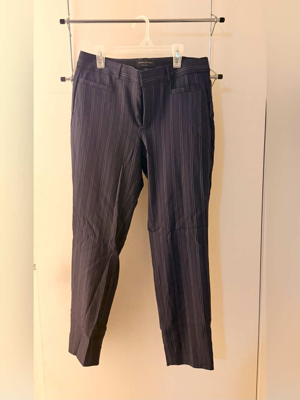 Banana Republic Women's Navy Pinstripe Dress Trousers